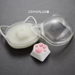 ZOMOPLUS White-Pink Kitty Paw Keycap offers a realistic feel, ABS base, and comes with a playful, cat-face storage box for display and safekeeping.