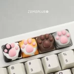 Enhance your keyboard with kitty paw keycaps in various colors and breeds. Soft silicone and ABS base provide a durable yet adorable touch to your keys.