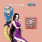 Promotional image featuring ZOMOPLUS Boa Hancock Keycap alongside the character from One Piece, showcasing the intricate design and anime influence.