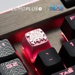 ZOMOPLUS Chopper Keycap installed on keyboard, adding vibrant anime-inspired detail to setup, perfect for One Piece fans.