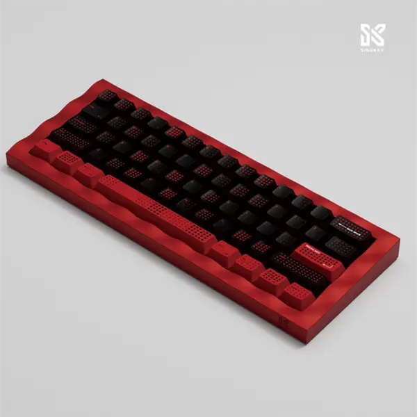 SINOKEY Polka Dot Keycap Set with custom legends and shine-resistant PBT plastic for durability.