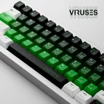 Toxic green and black SINOKEY Viruses Theme keycap set, featuring a sci-fi virus-inspired design for mechanical keyboards