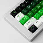 Black and green SINOKEY Viruses Theme keycaps with unique virus design, crafted from durable PBT material