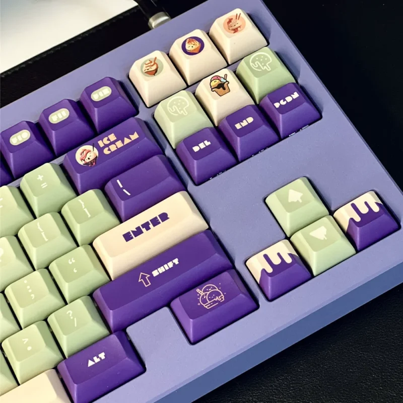 Rocket Hammer Ice Cream KCA Profile keycap set featuring custom icon KCA keycap set with ice cream motifs.