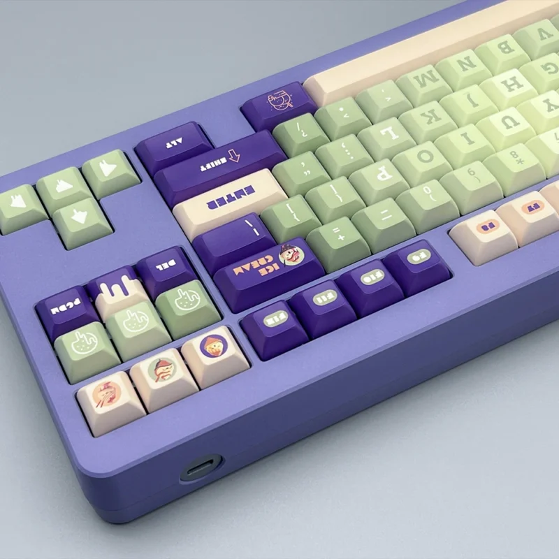 Rocket Hammer Ice Cream KCA keycap set with dye-sublimation characters.