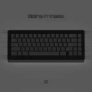 Retro stripes design on black PBT keycaps for a sleek mechanical keyboard look.